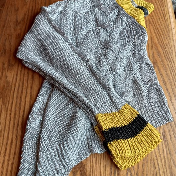 Rag & Bone Metallic Silver Emma V Neck Sweater Size S Academia Preppy Old Money - Picture 13 of 14